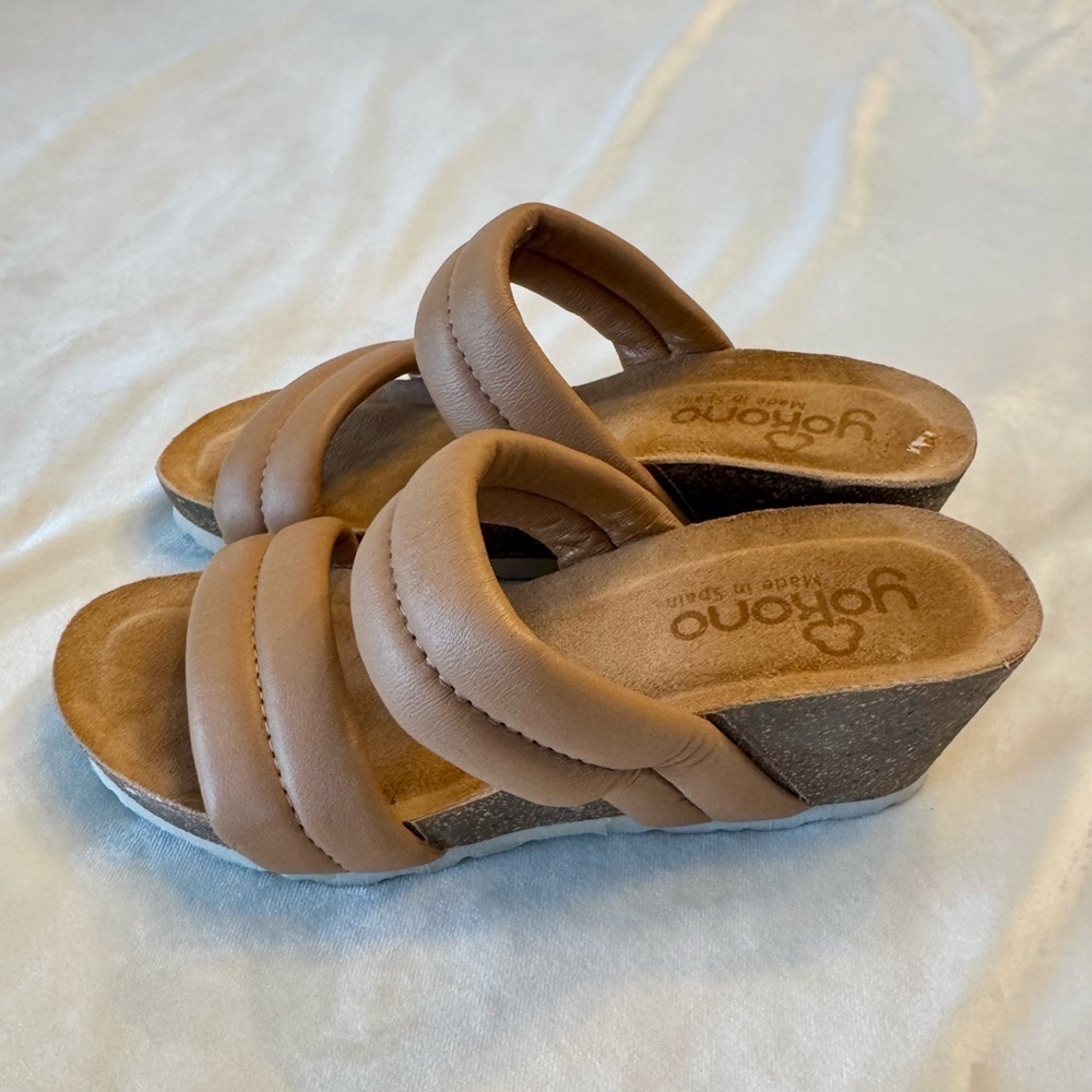yokono Women's Brown Wedge Sandals, sz 6.5 - Picture 4 of 10